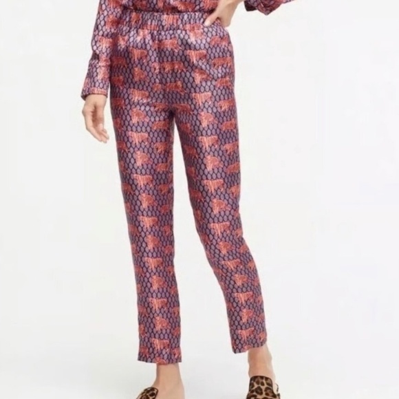 J. Crew Pants - 🐅 J.Crew Collection Silk “Roaming Tigers” Pants | Size 6 🐅